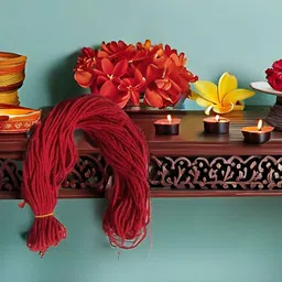 On Blow Cotton Soft Red Thread - Lal Dhaaga - Nazar suraksha (20 Meters) | Pack of 2 image 4