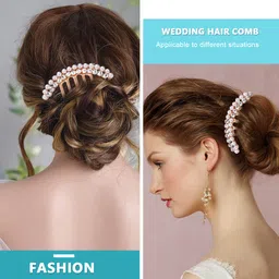 palay PALAY® 3 Pcs Pearl Claw Hair Clips Side Comb Rhinestone French Hairpins Metal Decorative Hair Bun Clips Hair Accessories for Women Girls Gift image 5