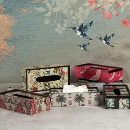 India Circus by Krsnaa Mehta Signature Windows Tissue Paper Box Holder for Car and Home Decor, Gifting, Office Desks, Rectangular, MDF Vinyl Print image 4