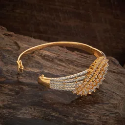 kushal's Fashion Jewellery White Rodium-Gold Polished Zircon Kada With Locking System |Best For Gifting, Bride, Bridemaids & Special Occasion | Zircon Kada For Women - 440965 image 4