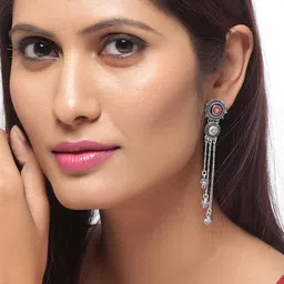 voylla Mandala Tassels Drop Earrings image 3