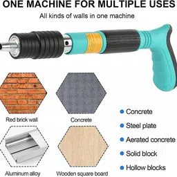 TRAMS Manual Steel Nail Gun Tool, Concrete Nail Gun, Portable Mini Nail Shooting Machine with 20 Nails, Nail Wall Fixing Tool for Cement Walls,Household Wood Working (with Box Packing) image 3