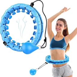 henirag HENIRAG® Body Measuring Tape with Hula Hoop with Adjustable Weights, Auto-Spinning Ball, Fitness Exercise Hoop for Yoga Smart Hula Hoop Men & Women Adults Removable 24 Sections with Tape-Multi image 2
