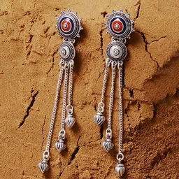 voylla Mandala Tassels Drop Earrings image 2