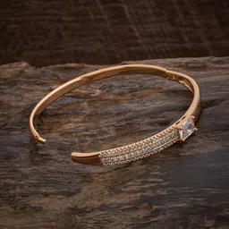 kushal's Fashion Jewellery White Gold Polished Zircon Kada With Locking System |Best For Gifting, Bride, Bridemaids & Special Occasion | Zircon Kada For Women - 445600 image 4