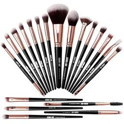 MAANGE Professional Makeup Brush Set 20 Pcs Foundation Eyeshadow Blush Brush Kabuki Blending Concealers Face Powder Eye Make Up Brushes Set Kit (Black) image 1