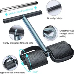 aln ALN® Premium 4 in 1 Ab Tummy Trimmer Single Spring with Ab Wheel Roller Combo Core Abdominal Workout Weight Loss Trimmer-Abs Exerciser-Body Toner for Fat Burner | Home Gym | Abs & core| AB Exerciser Fitness Equipment for Men and Women (single tummy with ab roller) image 2