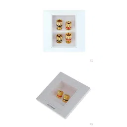 ATORSE 4 Pieces Binding Post Banana Plug Speaker Terminal Square Wall Face Plate image 1