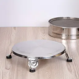 ScentRose Stainless Steel Chakla | Roti Rolling Board Polpat | Standard Silver | Made in India image 3