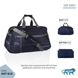 travalate 45L Waterproof Polyester Duffle Bag, Ultra Light 20 Inch Travel Duffel Bag For Men & Women - Navy Blue (20 X 18 X 11 Inch) image 2