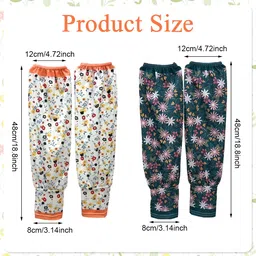 SANNIDHI® 2 Pairs Gardening Sleeves for Women Garden Sleeves Elegant Floral Farming Sleeve UV Arm Cooling Sleeves with Thumb Hole image 2