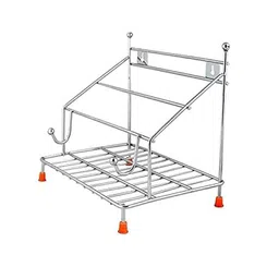 NH10 DESIGNS Chakla Belan and Tawa Stand for Kitchen - 100% Rust-Free Stainless Steel Rolling Pin Board Holder Wall Mount Stand 4 in1 Holder, Floating Shelves, Floating Shelf (NHSP) image 3