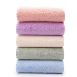 jhdstore (5-Pack)Jhdstore Face Makeup Remover Cloth Fluffy Microfiber Wash Cloth Chemical-Free Makeup Removal Cleaning Cloth Face Towel Facial Cleaning Wipes Cloth Ultra Soft for Sensitive Skin 25 x 25 cm image 1