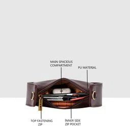 esbeda Brown Color Half Moon Sling Bag For Women image 4