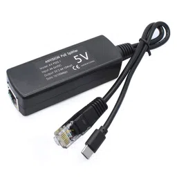 ANVISION 5V Poe Splitter, USB Type C, 48V To 5V 2.4A, Ieee 802.3Af Compliant, 10/100Mbps Desktop , Black image 4