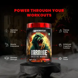 Karnage Pre-workout 300 gm + Bigmuscles Nutrition Creagen (33 Servings, Sex On The Beach) image 3
