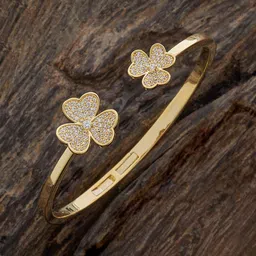 kushal's Fashion Jewellery White Gold Polished Zircon Adjustable Kada |Best For Gifting, Bride, Bridemaids & Special Occasion | Zircon Kada For Women - 427870 image 2