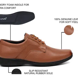 pisces by aramish Men's Genuine Leather Office Business Metting Derby Lace up Formal Shoes image 3