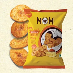 mom - meal of the moment MOM - Meal of the Moment, Cheese Masala Banana Chips (Pack of 4), 75g each, 75g each, Cholesterol Free | Super Thin & Crispy | No Artifical Flavours | Zero Trans Fat image 2
