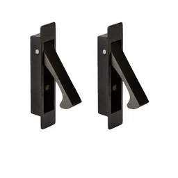 generic VicTac Premium Edge Pull Concealed fix Handle for Sliding Door Matt Black Finish Zinc Door Handle Pack of 2 image 1