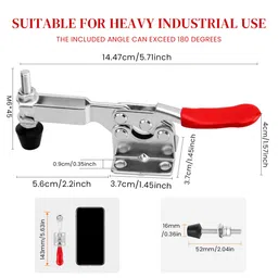 serplex Serplex® 4Pcs Toggle Clamp Hold Down Clamp 220Lbs Holding Capacity Antislip Horizontal Quick Release Toggle Clamp image 2