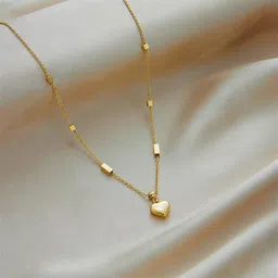 jewels galaxy Stainless Steel Gold Plated Heart themed Contemporary Pendant (CT-PS-48066) image 3