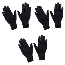 SAZ DEKOR® 3 Pairs Gloves Copper Fiber Spandex Touch Screen Sports Winter Warm image 1