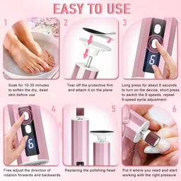 maycreate MAYCREATE® Electric Foot Callus Remover Nail File 2 in 1 Cordless Nail File Foot Exfoliation Device Foot File for Dead Skin, Calluses Electric Callus Remover with Polish Disc & Sandpaper Rolls image 4