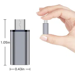 LIRAMARK Type c Female to Micro USB Male Adapter, Converter USB C to Micro USB, Charger Connector Works with Smartphones, Tablets, and More Devices with Micro USB Port (Grey) (Pack of 2) image 5