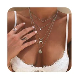 maverick niche Maverick 4 Layer Moon Disc Necklace image 3