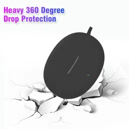 LIRAMARK Silicone Cover Case with Carbiner Compatible with Oppo Enco Air3 Pro (Black) image 3