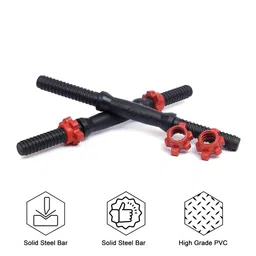 SX Fitness 10 Kg (2.5kg x 4) Adjustable PVC Dumbbells Weights set With 14" Inches Dumbbells Rods Gym Equipment For Home Gym Exercise & Strength Training, (Black) image 4