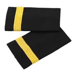 jeatha 1 Pair Airlines Pilot Epaulets Captain Uniform Epaulets Traditional Shoulder Boards with Gold Bars Stripes One Bar One Size image 3
