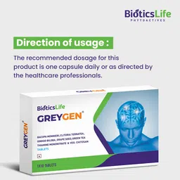 BIOTICSLIFE Greygen, Phytoactive Formula For Enhanced Memory & Sharp Thinking. Grape Seed Extract & Green Tea Extract. Pack of 30 Tablets (Nutraceutical). image 4