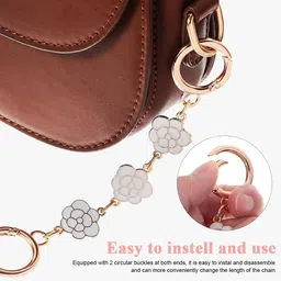 palay PALAY® 4Pcs Bag Extender Chain Golden Chain Extender for Bag 5.7-6.7 Inches Cute Charm Chain Strap for Bags Quick Connection Bag Extender Chain Fashion Bag Extender Chain for Purse, Handbag, Sling Bag image 4