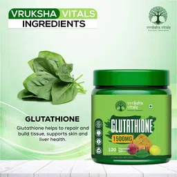 Vruksha Vitals Glutathione 1500 mg - 120 Tablets with Vegan Collagen, Biotin, Vitamin E, Vitamin C and Vitamin B6 & Curcumin, Milk Thistle, Amla & Grapeseed Extracts (Plant based Capsules Supplement) image 4