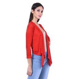 Amazon Brand - Nora Nico Women's Rayon Blend Red Waterfall Shrug, 2XL image 3