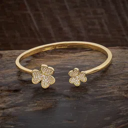 kushal's Fashion Jewellery White Gold Polished Zircon Adjustable Kada |Best For Gifting, Bride, Bridemaids & Special Occasion | Zircon Kada For Women - 427870 image 4