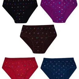 essa Softy Women's Printed Briefs | 100% Super Soft Cotton| Outer Elastic Waistband | Innerwear, Panties | Pack of 5 image 1