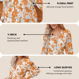leriya fashion Dress for Woman |One piece Floral Printes Long Sleeve | Summer Drass for Women | Women Dresses for Every Occation | Western Beach wear | Festive & Casual Wear ( Westarn | Printed | Every Day ) image 4