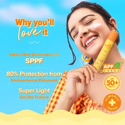 Aqualogica Glow+ Dewy Sunscreen SPF 50+ PA++++ with Papaya & Vitamin C | Broad Spectrum SPF 50+ PA++++ | UVA/B & Blue Light Protection | Anti-Pollution Factor (APF) Technology | Brightens Skin I Fragrance-Free & No White Cast | For Glowing & Sun Protected Skin - 50 g image 5
