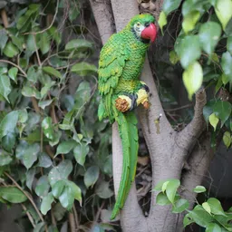Wonderland Green Parrot-Big Outdoor Statue (Side View) | Size 18 Inches | Material Resin | Hanging Decor for Home, Garden, Balcony, Tree, Patio or Terrace with Nail Behind image 1