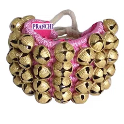pranchi BRASS 4 LINE PINK GHUNGROO PAD FOR KATHAK AND CLASSICAL DANCE FOLKS (40+40BELLS) image 2