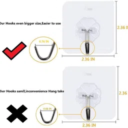 misamo enterprise PVC Wall Hooks, Pack of 15, Transparent image 2