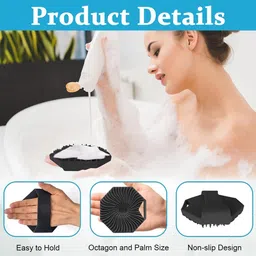 LITHINUS ENERGY Antimicrobial Silicone Body Scrubber, Exfoliating Body Scrubber for Sensitive Skin, Eco Friendly Shower Scrubber for Body, Silicone Body Brush for Showering, Lathers Well image 3