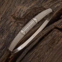 kushal's Fashion Jewellery White Rodium Polished Zircon Kada With Locking System |Best For Gifting, Bride, Bridemaids & Special Occasion | Zircon Kada For Women - 445703 image 2