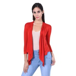 Amazon Brand - Nora Nico Women's Rayon Blend Red Waterfall Shrug, 2XL image 1