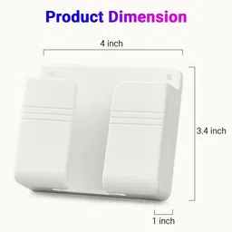 SHITHI Mobile Phone Charging & Remote Holder – Adhesive Phone Stand for Wall, Socket Organizer for iPhone, Android | Cable Management Shelf for Bedroom, Kitchen & Office (Pack Of 2) image 4