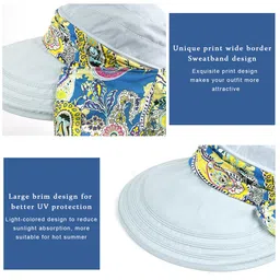 zorbes Polyester Wide Brim Sun Hats For Women Beach Hats For Women Foldable Uv Protection Summer Cap For Travel Holiday Swimming (Upf 50+, Blue) image 5