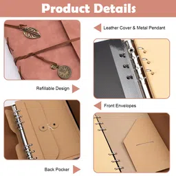 hasthip HASTHIP® DIY Photo Album Kit 52 Sheets (104 Pages) Scrapbook Photo Book with Vintage PU Leather Cover for 4''-6'' Photos, Leather Memory Book for Wedding Baby Family Travel Birthday Christmas image 3